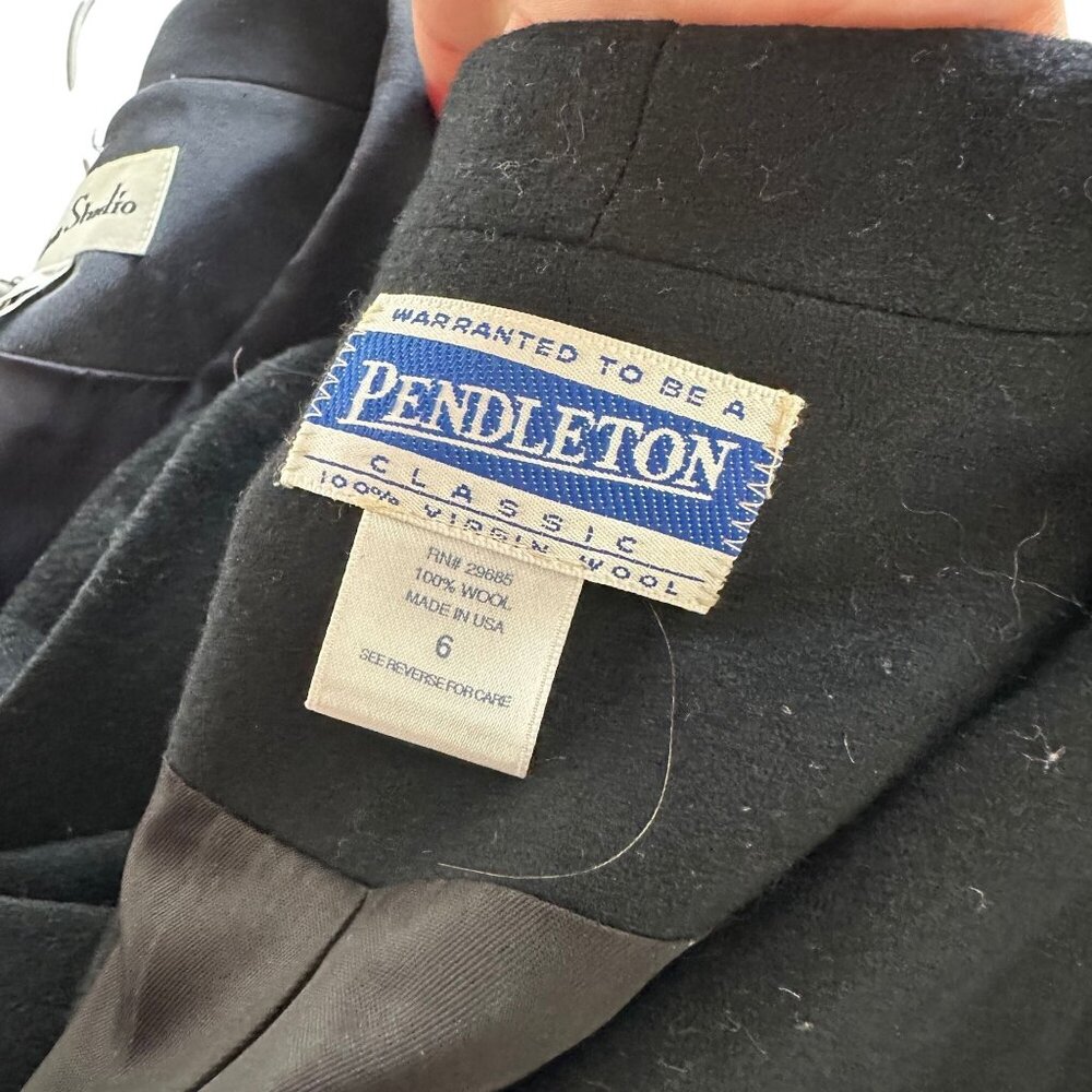 Pendleton 100% Wool Blazer Black Tailored Classic… - image 6